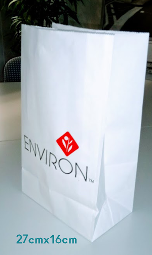 Papiertüten mit Environ Logo, schneeweiss, Format A5